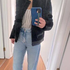 Club Monaco Leather and boucle jacket, size M